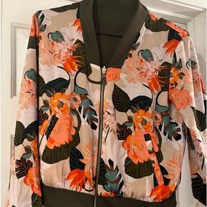 Stella and Dot Reversible Floral Bomber Jacket